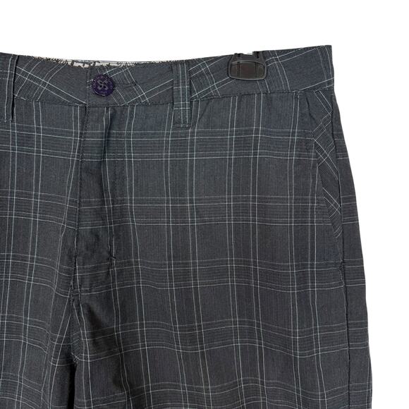 Quiksilver Shorts Men 38 Black Windowpane High-Rise Slash Pocket Classic Zip Fly - Picture 4 of 15